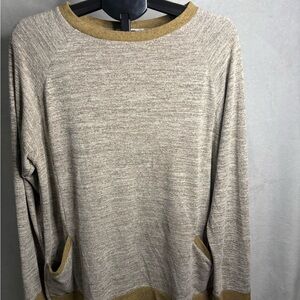 Stylish Beige and Brown Crewneck Sweater
